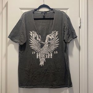 Forever 21 oversized Vneck graphic tee